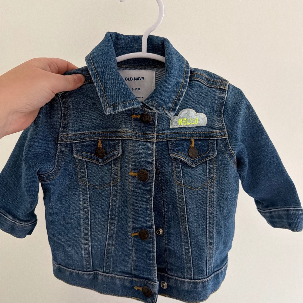 Baby jean jacket with patches